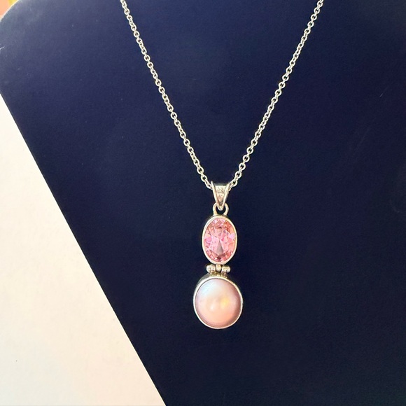 Sterling Silver & Pearl Pendant Necklace - Picture 7 of 15